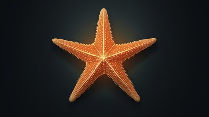 Poster - A close up of a starfish with a bright orange color