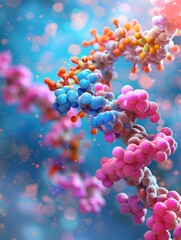 Poster - Molecular Model of Insulin and Receptor Tyrosine Kinase Domain Interaction in Vibrant 3D Rendering
