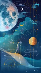 Poster - Cosmic Diagram of Celestial Patterns and Rhythms