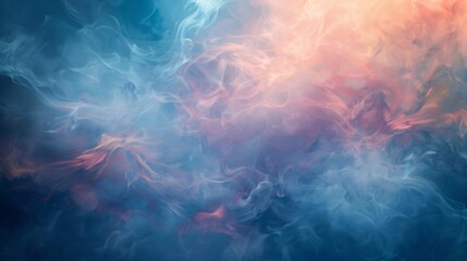 Aufkleber - Blue and red background with swirling smoke emerging from the center, creating a mysterious and dynamic atmosphere.