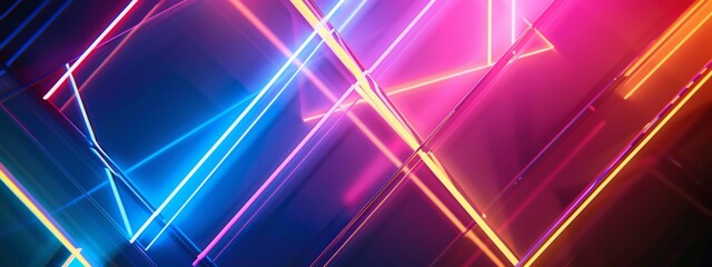 Fototapete - A vibrant abstract background featuring multiple colors and intersecting lines creating a dynamic and visually engaging composition.