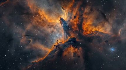 Wall Mural - A breathtaking 4K photo of a nebula, capturing its ethereal beauty and vastness against a clean background.