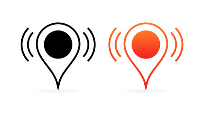 Poster - Point Location Icons. Silhouette & Flat Style. Vector icons