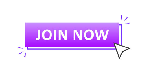 Poster - Join now button icon. Flat style. Vector icon