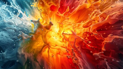 Poster - Energizing burst of colors in a radiant liquid gradient,