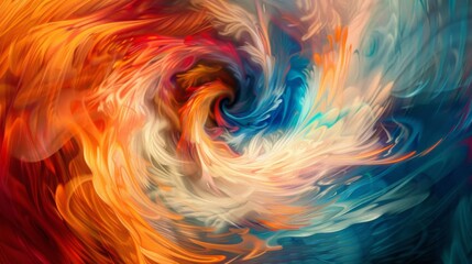 Aufkleber - A dynamic fusion of bright, swirling colors creating a mesmerizing abstract pattern.