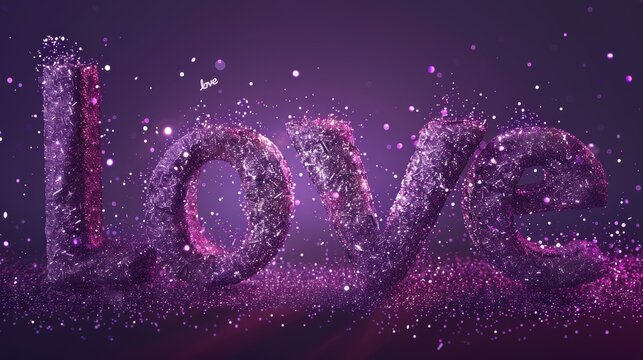 glitter particles spelling out the word 