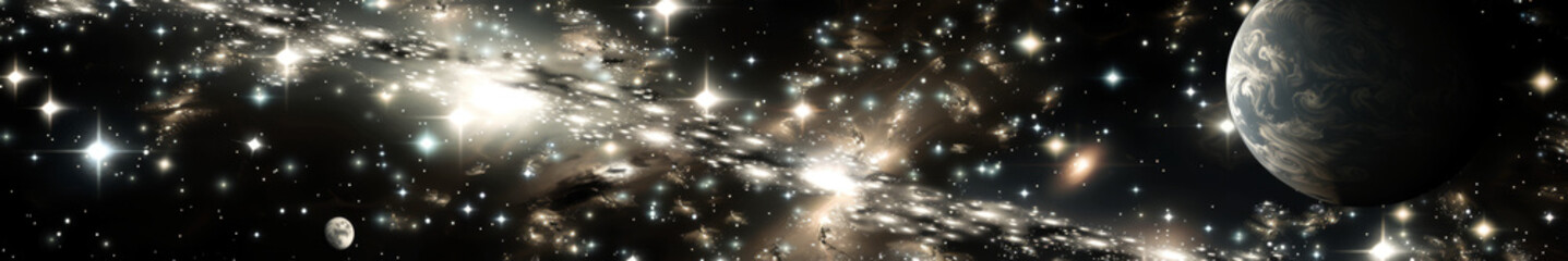 Wall Mural - a galaxy with a planet in the background