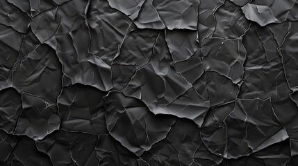 Poster - An empty square adhesive sheet isolated on a black background. Modern seamless patterns of blank stickers with wrinkles. Realistic background with wet pages or crumpled fabric.