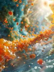 Poster - Intricate Cellular Metabolic Pathways Visualized in Dynamic 3D Rendering