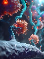 Poster - molecular animation depicting insulin s role in synaptic transmission and neuronal connectivity