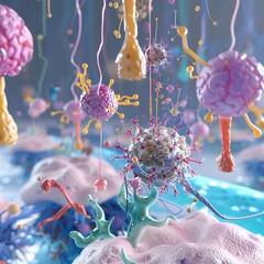 Poster - detailed 3d rendered diagram illustrating insulin s effects on neurotransmitter receptor expression