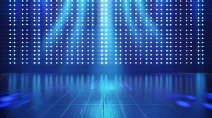 Poster - In the background of a concert hall background, modern theater show, night club decoration, a defocused realistic LED screen on stage. Modern illustration of a large LCD display grid with white and