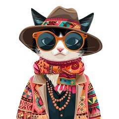 Wall Mural - Cat Festival Fashion