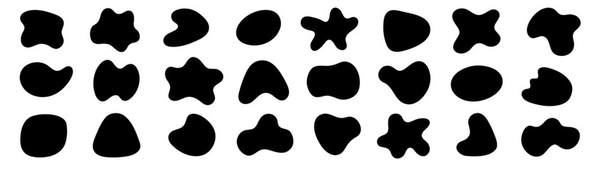 Wall Mural - blob shape organic, vector illustration set. collection from abstract forms for design and paint. li