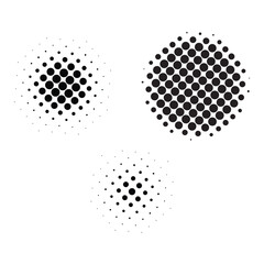 Poster - Doted halftone circles, halftone dot pattern, Circle halftone element, Comic background. Pop art style. Pattern with circles, halftone dotted backdrop. sun burst dots.