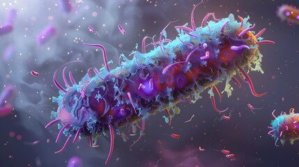 Poster - D Depicting the Intricate Structure of a Bacterial Cell