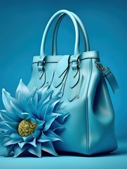 Wall Mural - blue bag on white