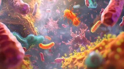Poster - d depicting bacterial virulence factors toxins adhesins and capsule proteins