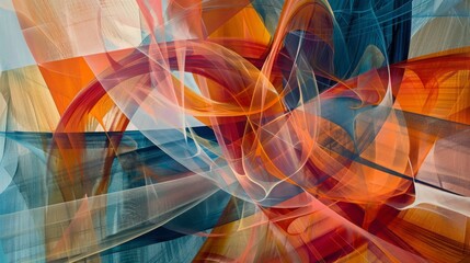 Aufkleber - An abstract painting featuring a plethora of colors and shapes in a dynamic composition, creating a visually stimulating artwork.
