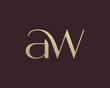 AW letter logo icon design. Classic style luxury initials monogram.