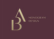 AB or BA letter logo icon design. Classic style luxury initials monogram.