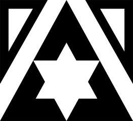 Poster - Abstract geometric decoration. Simple, minimalistic, simple flat black geometric design element 
