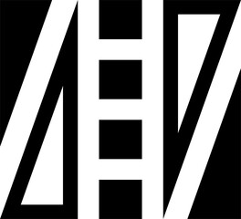 Poster - Abstract geometric decoration. Simple, minimalistic, simple flat black geometric design element 