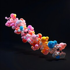 Poster - Molecular Model of Bacterial Ribosomes Enabling Protein Synthesis in 3D Rendering