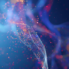 Poster - futuristic wave of musical particles. sound data.