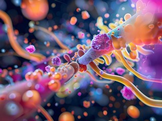 Poster - Mesmerizing Visualization of Bacterial Chemotaxis Navigating Towards Nutrient Sources