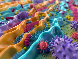 Poster - Vibrant 3D Visualization of Bacterial Chemotaxis Towards Nutrient Sources