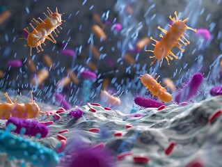 Poster - Vibrant Visualization of Bacterial Chemotaxis Toward Nutrient Sources in 3D Rendering