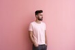 © MediaRaw - A man in a pink shirt stands in front of a pink wall