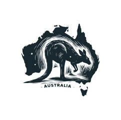 Wall Mural - The australia map. Black white vector illustration.

Keywords language: English