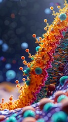 Poster - Detailed of Molecular Structure of Bacterial Cell Walls with Peptidoglycan Layers and Outer