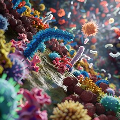 Poster - Metabolic Capabilities of Diverse Bacterial Species Visualized in Vibrant 3D Digital