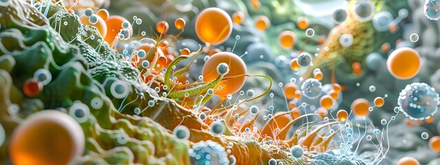 Poster - Visualization of Balanced Gut Microbiome Interactions in Colorful 3D Render