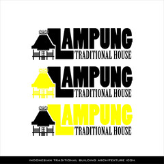 Wall Mural - Lampung Traditional House Icons, a series of architectural icons for Indonesian traditional houses