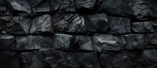 Poster - Abstract black stone background with copy space image