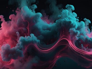 Wall Mural - A charming colorful abstract background that has beautiful dancing wave curves and incredible smoke plumes