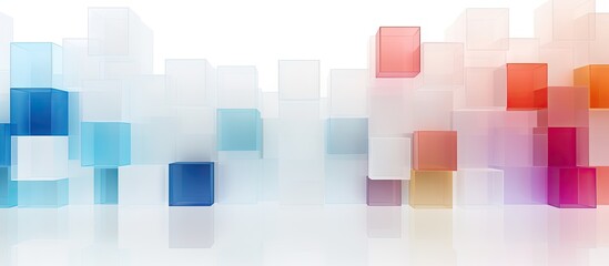 Poster - abstract copy space image featuring textured colored cubes against a pristine white backdrop