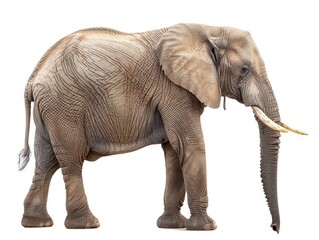 realistic elephant in a full body isolated on a white background 