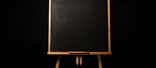 Canvas Print - A frontal view of an easel displaying a black board perfect for adding text or images within the copy space