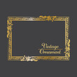 © Maryam Hamila - Golden Vintage frame Ornament in A4 Size.Golden Border ornament.Suitable for wedding invitation card. golden Calligraphic frame.