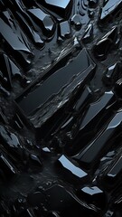 Wall Mural - Abstract black ice background texture.  AI Generated.