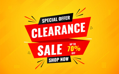 Wall Mural - Clearance sale super offer sale banner template. stock clearance background. stock out banner template design for web or social media, Sale special offer. abstract vector design.