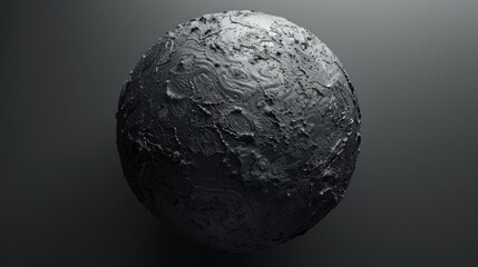 Wall Mural - a dynamic 3d rendering showcases an abstract version of planet earth in black and white complete wit