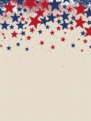 Minimalist Patriotic Wallpaper with Scattering Stars for July 4th Independence Day