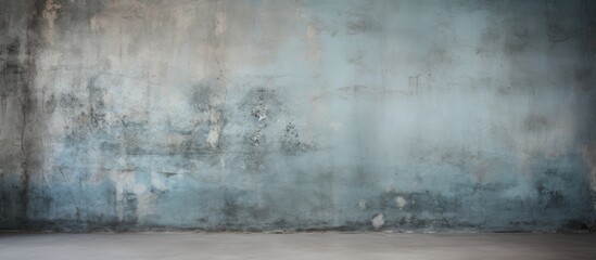 Poster - a grungy shabby loft texture with a gray blue color is displayed in the background of the copy space